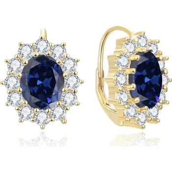 Náušnice Výrazné náušnice s modrými zirkony AGUC3295BL-GOLD Beneto