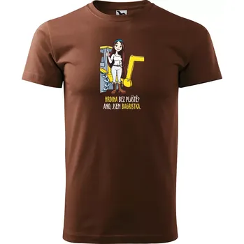 Pánské tričko Sablio Tričko s potiskem Ano, jsem bagristka - hnědé S