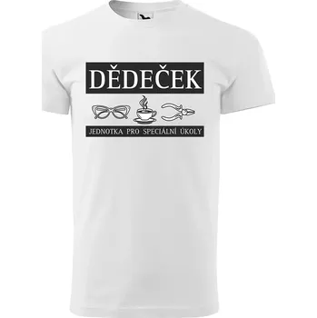 Pánské tričko Sablio Tričko s potiskem Dědeček - Jednotka pro speciální úkoly - bílé M