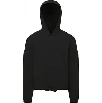 Chlapecká mikina TriDri Dětská zkrácená oversize mikina z recyklovaného materiálu s kapucí Barva: Černá, Velikost: 5-6 let TR85B