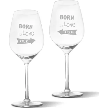 Víno Sablio Skleničky na víno Born to love : 2 x 49 cl