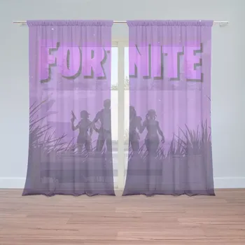 Záclona Sablio Záclony FORTNITE Fialová silueta: 2ks 150x250cm