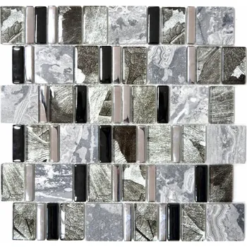Obklad Mozaika WzorcowniaStudio 29,8 x 29,8 cm, odstíny šedé a stříbrná