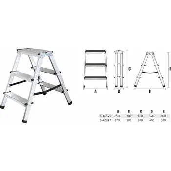 Žebřík Žebřík Stalco z hliníku 1 x 3 až 150 kg