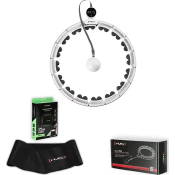 HMS Sada masážní hula hoop HMS HHM16 se závažím BÍLÁ|ČERNÁ