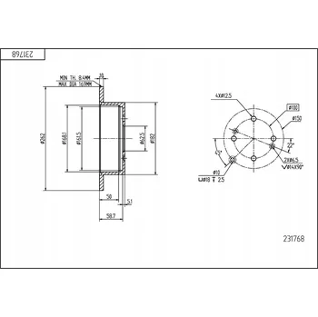 Brzdový kotouč Hart 231 768 Brzdový kotouč