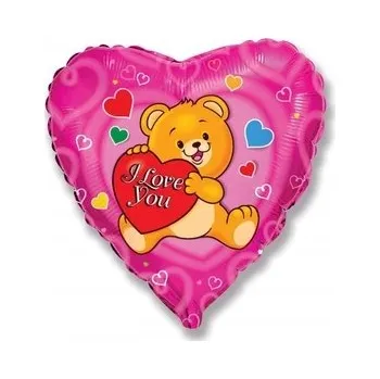 Balónek Fóliový balónek Flexmetal 18 palců medvídek růžový