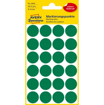 Speciální papír Barevné samolepící kolečka Avery 96 Ks, 18 mm