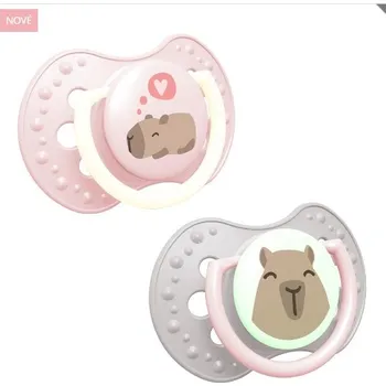 LOVI Dudlík svítící silikonový dynamický CAPICHILL 6-18m 2ks holka