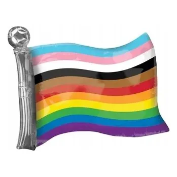 Balónek Fóliový balónek SuperShapeXL - vlajka hrdosti Progress Pride
