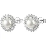 Úchvatné stříbrné náušnice s perlou Fancy Infinite White FIW146 Brosway