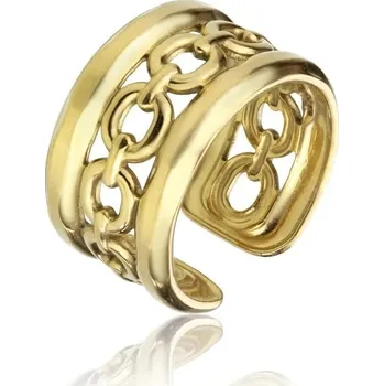 Prsten Masivní otevřený pozlacený prsten Maria Gold Ring MCR23011G Marc Malone