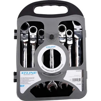 Klíč XTLINE Sada očkoplochých ráčnových kloubových klíčů, chrom 72 zubů, 7 dílů | 10-19 mm, plastový obal