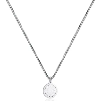 Náhrdelník Ocelový pánský náhrdelník Kompas Rebel SRB02 S Agapo