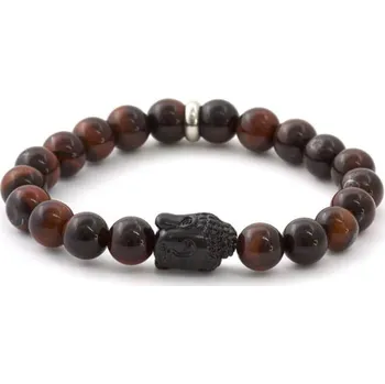 Náramek Korálkový náramek z tygřího oka MINK114 Agato / Délka: 17 cm