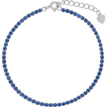 Náramek Tenisový stříbrný náramek s modrými kubickými zirkony AJNR0002 Again Jewelry