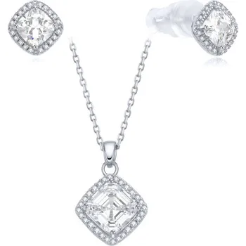 Souprava šperků Stříbrná sada blyštivých šperků S0000689 (náhrdelník, náušnice) Moiss