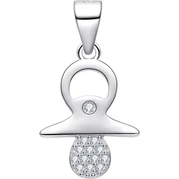 Přívěsek Stříbrný přívěsek Dudlík se zirkony P0000792 Moiss