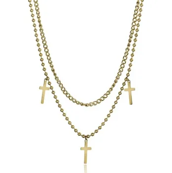 Náhrdelník Dvojitý pozlacený náhrdelník Brooke Gold Necklace MCN23106G Marc Malone