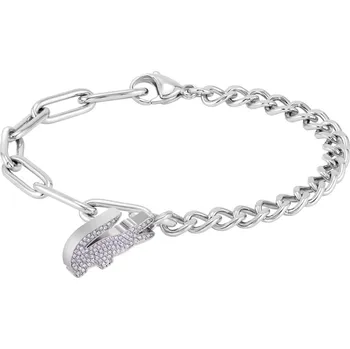 Náramek Dámský ocelový náramek s fialovými krystaly Crocodile 2040554 Lacoste