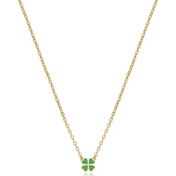 Náhrdelník Půvabný pozlacený náhrdelník Čtyřlístek Click SCK253 S Agapo