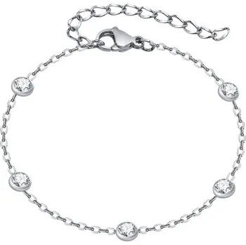 Náramek Půvabný ocelový náramek se zirkony Troli