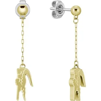 Náušnice Visací pozlacené náušnice s přívěsky krokodýla Crocodile 2040472 Lacoste