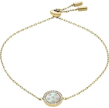 Náramek Úchvatný pozlacený náramek s perletí a krystaly JF04866710 Fossil