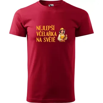 Pánské oblečení Sablio Tričko s potiskem Nejlepší včelařka na světě - červené L