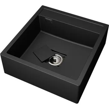 Kuchyňský dřez Granitový dřez FARMÁŘSKÝ černý 60 x 63 x 21cm