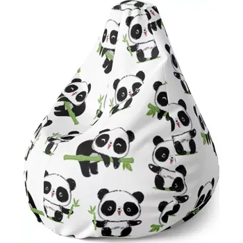 Sedací pytel Sablio Sedací vak Pear Pandy s větvičkou - 70 x 95 x 15 cm