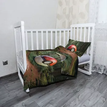 Povlečení Sablio Mikroplyšové dětské povlečení do postýlky Pokemon ball Les - 120x90 / 40x60