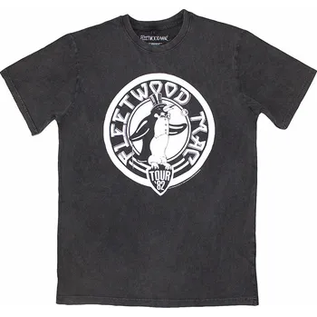 Pánská móda Fleetwood Mac tričko, Tour '82 Penguin Stone Wash Charcoal Grey, pánské M