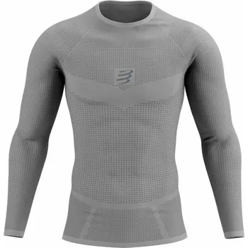 Pánské termoprádlo Pánské funkční triko Compressport ON/OFF BASE LAYER LS TOP M S Šedá