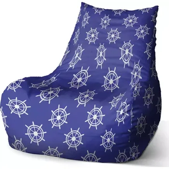 Sedací pytel Sablio Sedací vak Bean Bílá kormidla - 60 x 70 x 70 cm