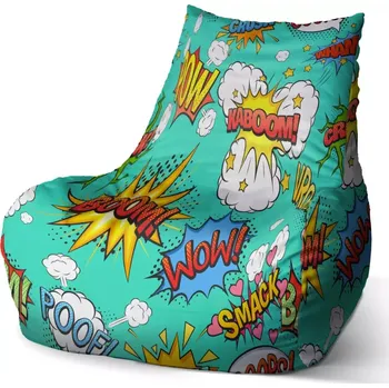 Sedací pytel Sablio Sedací vak Bean Komiks - 100 x 90 x 45 cm