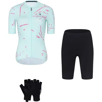 cyklistický dres RIVANELLE Cyklistický mega set - PASSION - světle modrá/černá