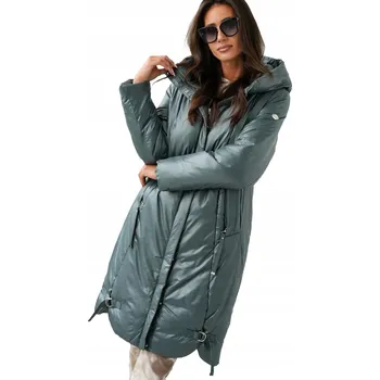 Dámský zimní kabát zateplený s jemným leskem s kapucí REGINA 46