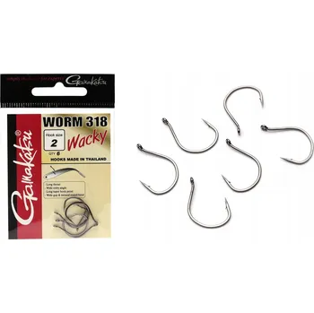 Rybářský háček Háčky zemní Gamakatsu WORM 318 WACKY BLACK 6 ks