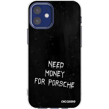 Pouzdro na mobilní telefon Picasee silikonový průhledný obal pro Apple iPhone 12 mini - Black Fuel