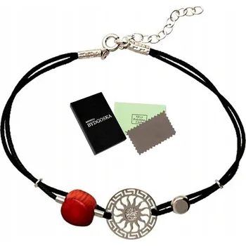 Náramek STŘÍBRNÝ NÁRAMEK 925 CELEBRITKA S PŘÍRODNÍM KORÁLEM