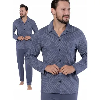 Pánské pyžamo M-Max pánské pyžamo Błażej 1682 s dlouhým rukávem, velikost XL