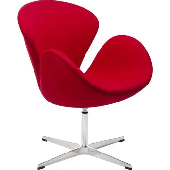 Křeslo Křeslo SWAN WOOL PREMIUM červené - vlna, základna ocel