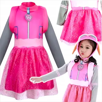 Karnevalový kostým Tlapková patrola KOSTÝM SKYE pro dívky na párty ŠATY Velikost L