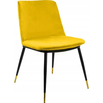 Jídelní židle King Home Židle DIEGO žlutá velur, kov černý