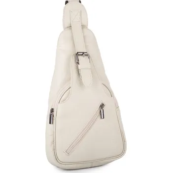 Městský batoh Dámský kožený Batoh přes rameno Bellugio béžový