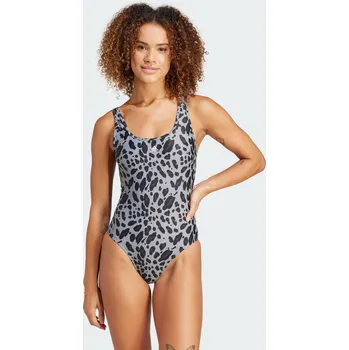 Neoprenový oblek ADIDAS Plavky Essentials Animal Print U-Back 44 BÍLÁ|ČERNÁ