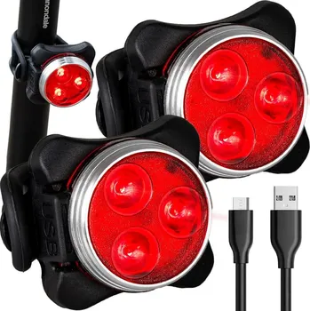 Cyklosvítilna VAYOX Sada 2x cyklistické zadní světlo VA0117 LED USB ČERNÁ