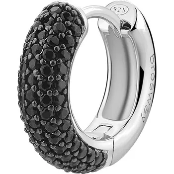 Náušnice Stříbrná single náušnice se zirkony Mystery Black Fancy FMB123 Brosway