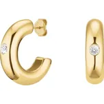 Třpytivé pozlacené kruhy s krystalem Solitaire JEBCG-J1200 Rosefield